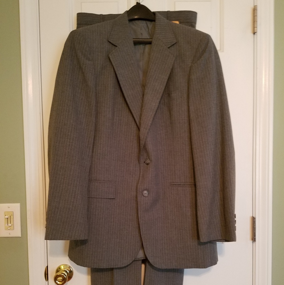 Wesley Clothes Gray Pinstriped Suit